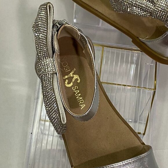 Yosi Samra Miss Cambelle Bow Sandals Silver Rhinestone – Size 2Y - Picture 5 of 8